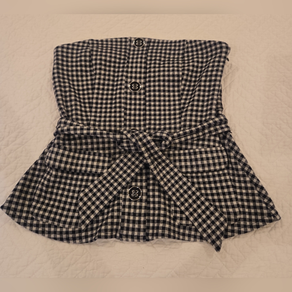 Eva Franco Gingham Black and White Skirt